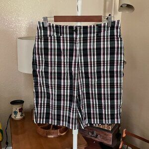 Women’s Sz. 10 Anne Klein Sport Stretch Plaid Walking Bermuda Shorts